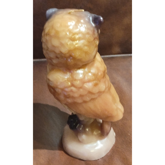 Vintage 1970s OWL Wax Candle UNUSED Sculpture Carved - Picture 6 of 6